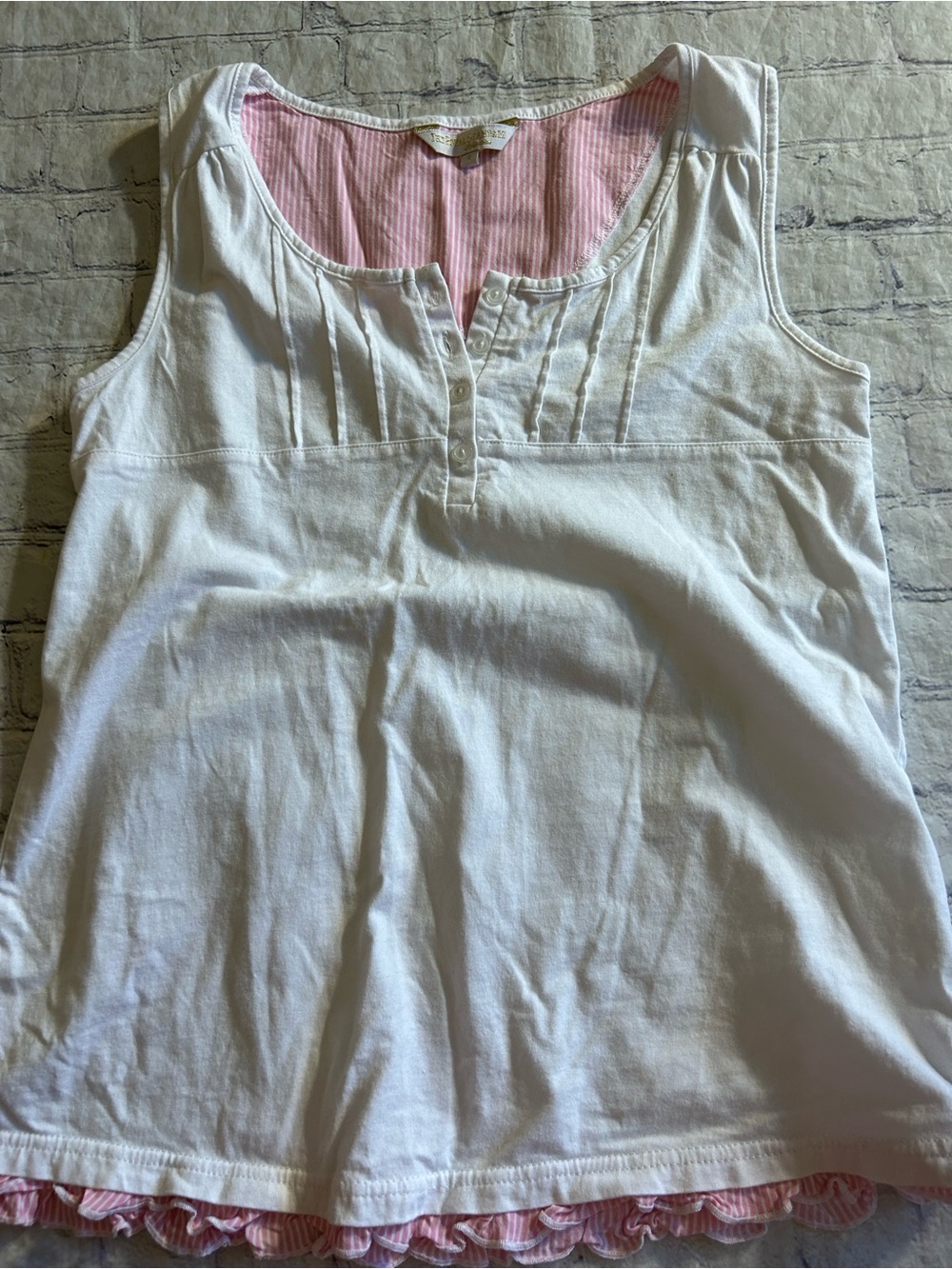 THE ROYAL STANDARD COLLECTION WHITE AND PINK SHORT PJ SET 100% COTTON SIZE SMALL - Picture 5 of 10